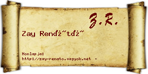 Zay Renátó névjegykártya